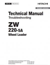 repair manual Hitachi Wheel Loader ZW220-5A Troubleshooting Technical Manual PDF