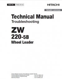 repair manual Hitachi Wheel Loader ZW220-5B Troubleshooting Technical Manual PDF