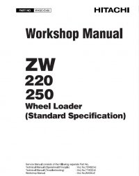 repair manual Hitachi Wheel Loader ZW220, ZW250 (Standard Specification) Workshop Manual PDF