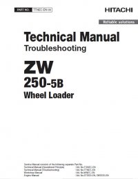 repair manual Hitachi Wheel Loader ZW250-5B Troubleshooting Technical Manual PDF
