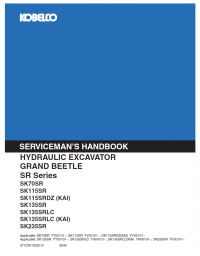 repair manual Kobelco SK70/115/135/235 SR Series Excavators PDF Serviceman’s Handbook