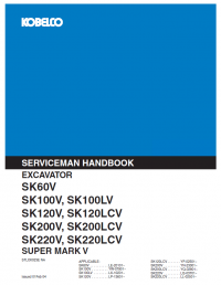 repair manual Kobelco Excavator SK60V - SK220LCV Super Mark V PDF Handbook