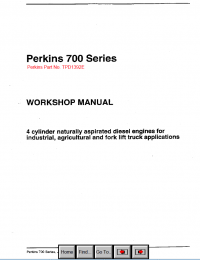 repair manual Perkins 700 Series Diesel Engine Workshop Manual PDF