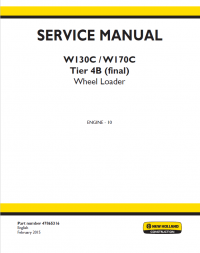 repair manual New Holland W130C & W170C Tier 4B (final) Loader PDF Set of Manuals