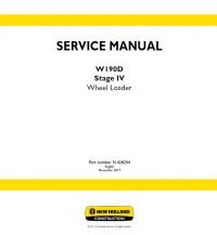 repair manual New Holland Wheel Loader W190D Stage IV PDF Service Manual