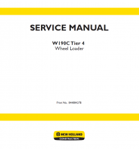 repair manual New Holland Wheel Loader W190C Tier 4 Service Manual PDF