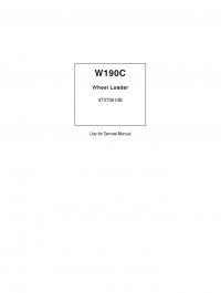 repair manual New Holland W190C Wheel Loader PDF Service Manual