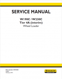repair manual New Holland W190C & W230C Tier 4A Loaders PDF Set of Manuals