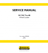 repair manual New Holland W170C Tier 4B Wheel Loader PDF Manual