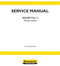 repair manual New Holland Wheel Loader W230C Tier 4 Service Manual PDF