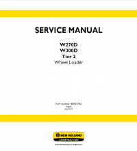 repair manual New Holland W270D & W300D Tier 2 Wheel Loader repair Manual PDF