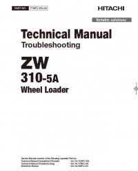 repair manual Hitachi Wheel Loader ZW310-5A Troubleshooting Technical Manual PDF