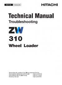 repair manual Hitachi Wheel Loader ZW310 Troubleshooting Technical Manual PDF