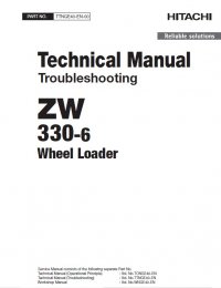 repair manual Hitachi Wheel Loader ZW330-6 Troubleshooting Technical Manual PDF