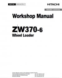 repair manual Hitachi Wheel Loader ZW370-6 Workshop Manual PDF