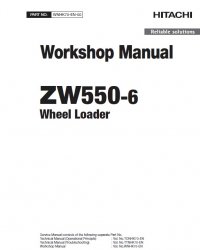 repair manual Hitachi Wheel Loader ZW550-6 Workshop Manual PDF