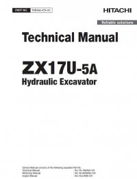 repair manual Hitachi Hydraulic Excavator ZX17U-5A Technical Manual PDF