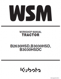 repair manual Kubota B2630HSD, B3030HSD, B3030HSDC Tractor PDF Manual