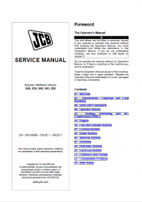 repair manual JCB Rough Terrain Truck 926, 930, 940, 945, 950 Service Manual PDF