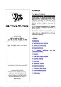 repair manual JCB JS115 - JS190 Excavators Service Manual PDF