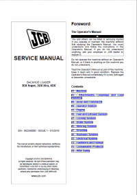 repair manual JCB Backhoe Loader 3DX Super, 3DX Xtra, 4DX Service Manual PDF