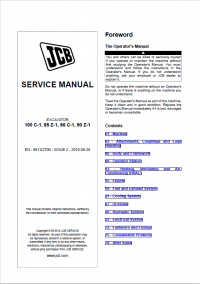 repair manual JCB Excavator 100 C-1, 85 Z-1, 86 C-1, 90 Z-1 Service Manual PDF