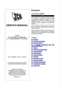 repair manual JCB Dumper 6T/9T-1 Front Tip, 6T-1 Swivel Tip, 7T-1 Front Tip Hi-Viz Service Manual PDF