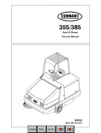 repair manual Tennant 355/385 Gas/LP/Diesel PDF Service Manual