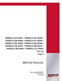 repair manual Case F5DFL413 Series Tier 4a Engines PDF Service Manual