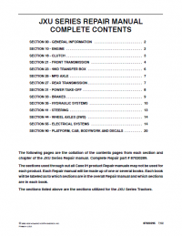 repair manual CASE JXU Series Tractors PDF Repair Manual