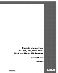 repair manual CASE Chassis International 786-1586 and Hydro 186 Tractors PDF Manual