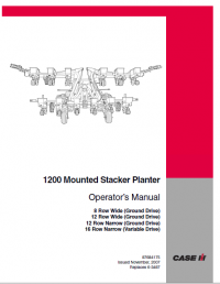 repair manual CASE 1200 Mounted Stacker Planter Operators Manual PDF