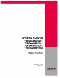 repair manual Case Engines Cursor F3BE0684 series Repair Manual PDF
