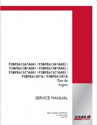 repair manual Case F3BFE613A/B/C/D Tier 4a Engine Service Manusl PDF