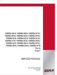 repair manual Case F4CE9484 - F4HE9687 NEF Tier 3 Engine Set of Service Manuals PDF