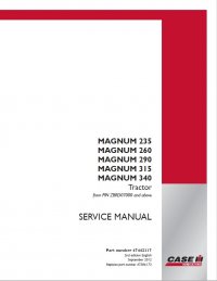 repair manual Case Magnum 235, 260, 290, 315, 340 Tractor Service Manual PDF
