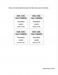 repair manual Case Combine 5088, 6088, 7088 Service Manual PDF