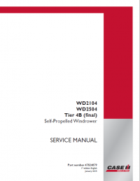 repair manual Case WD2104, WD2504 Tier 4B (final) Self-Propelled Windrower Service Manual PDF