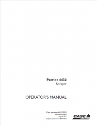 repair manual Case Patriot 4430 Sprayer Operators Manual PDF