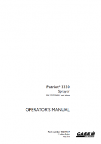 repair manual Case Patriot 3330 Sprayer Operators Manual PDF