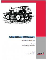 repair manual Case Patriot 3230 and 3300 Sprayers Service Manual PDF