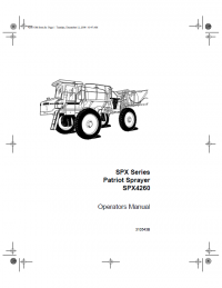 repair manual Case SPX Series Patriot Sprayer SPX4260 Set of Operators Manual PDF