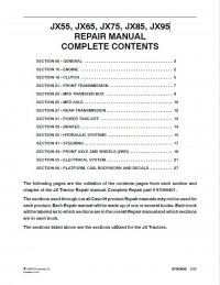 repair manual Case Tractor JX55, JX65, JX75, JX85, JX95 Repair Manual PDF