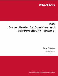 spare parts catalog Macdon D65 Draper Header Parts Catalog PDF