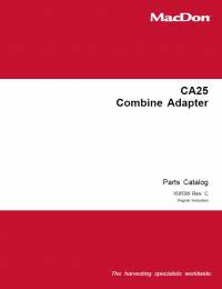 spare parts catalog Macdon CA25 Combine Adapter Parts Catalog PDF