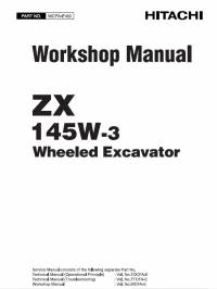 repair manual Hitachi Wheeled Excavator ZX145W-3 Workshop Manual PDF