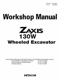 repair manual Hitachi Wheeled Excavator Zaxis 130W Workshop Manual PDF