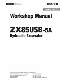 repair manual Hitachi Hydraulic Excavator ZX85USB-5A Workshop Manual PDF