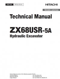 repair manual Hitachi Hydraulic Excavator ZX68USR-5A Technical Manual PDF