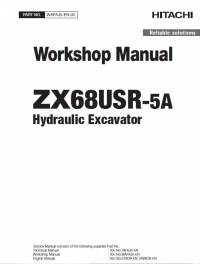 repair manual Hitachi Hydraulic Excavator ZX68USR-5A Workshop Manual PDF
